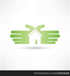 house hand icon