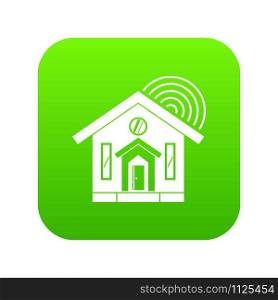 House icon digital green for any design isolated on white vector illustration. House icon digital green