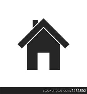 House icon. Home icon isolated on white background. House button on web. Black symbol of homepage. Pictogram for mortgage. Simple modern silhouette of buildings. Vector.