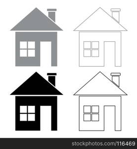 House icon . Illustration grey and black color .. House icon . Illustration grey and black color fill and outline .