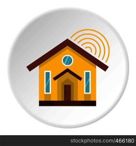House icon in flat circle isolated on white background vector illustration for web. House icon circle