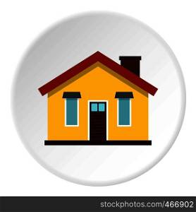 House icon in flat circle isolated vector illustration for web. House icon circle