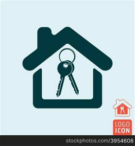 House icon isolated. House icon. House symbol. House with keys icon isolated. Real estate symbol. Vector illustration
