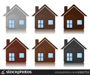 House icon2. Dark blue icons of small houses for web design. A vector illustration