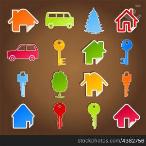 House icon5. Set of icons on a house theme. A vector illustration