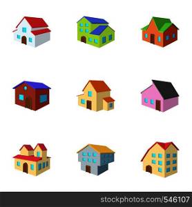 House icons set. Cartoon illustration of 9 house vector icons for web. House icons set, cartoon style