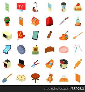 House icons set. Cartoon style of 36 house vector icons for web isolated on white background. House icons set, cartoon style
