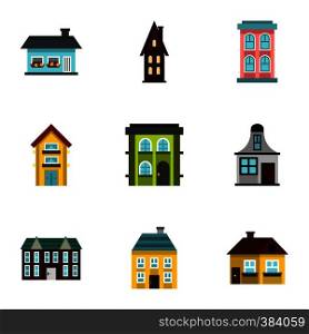 House icons set. Flat illustration of 9 house vector icons for web. House icons set, flat style