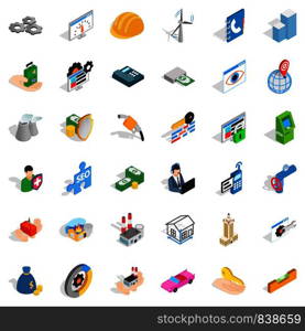 House icons set. Isometric style of 36 house vector icons for web isolated on white background. House icons set, isometric style