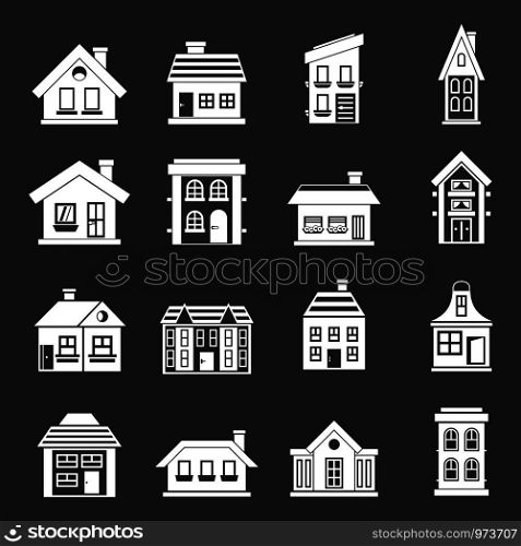 House icons set vector white isolated on grey background . House icons set grey vector