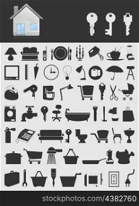 House icons2. Set of icons on a theme the house. A vector illustration