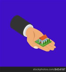 House in hand isometric