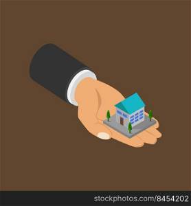 House in hand isometric