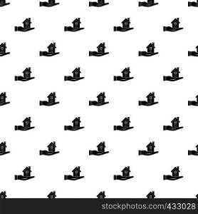 House in hand pattern seamless in simple style vector illustration. House in hand pattern vector