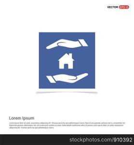 House in hands icon - Blue photo Frame