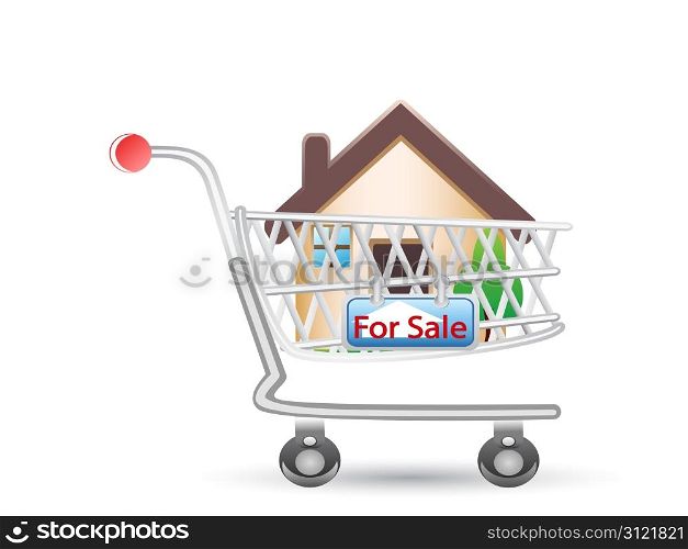 house in shopping cart for design