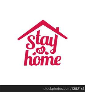 "House incorporated with text "Stay Home", logo design related to coronavirus outbreak"