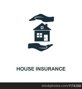 House Insurance creative icon. Simple element illustration. House Insurance concept symbol design from insurance collection. Can be used for mobile and web design, apps, software, print.. House Insurance icon. Line style icon design from insurance icon collection. UI. Illustration of house insurance icon. Pictogram isolated on white. Ready to use in web design, apps, software, print.