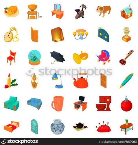 House interior icons set. Cartoon style of 36 house interior vector icons for web isolated on white background. House interior icons set, cartoon style