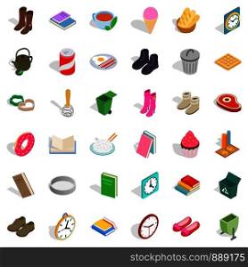 House interior icons set. Isometric style of 36 house interior vector icons for web isolated on white background. House interior icons set, isometric style