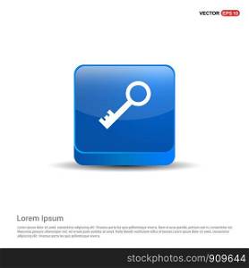 House Key Icon - 3d Blue Button.