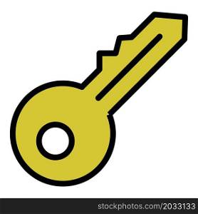 House key icon. Outline house key vector icon color flat isolated. House key icon color outline vector