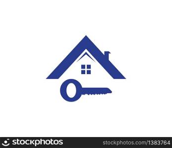 House key logo template vector