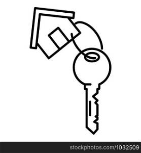 House key mortgage icon. Outline house key mortgage vector icon for web design isolated on white background. House key mortgage icon, outline style