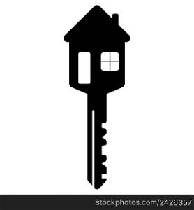 house key shaped like a house with window and door vector key to the home of a happy family life