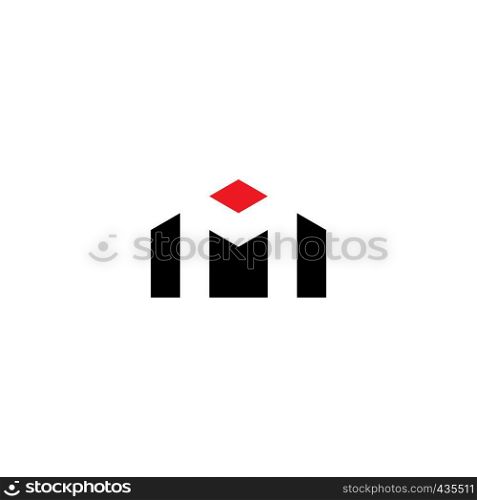 house letter m logo icon sign design