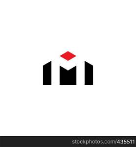 house letter m logo icon sign design