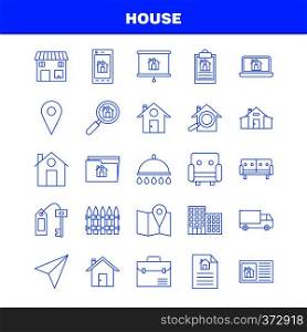 House Line Icon for Web, Print and Mobile UX/UI Kit. Such as: Paper, Plane Paper, Plane, Startup, House, Magnifying, Glass, Pictogram Pack. - Vector