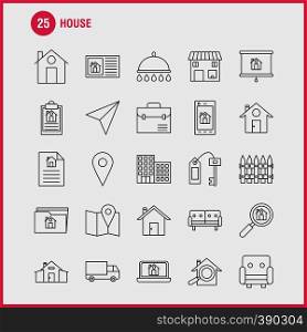 House Line Icon for Web, Print and Mobile UX/UI Kit. Such as: Paper, Plane Paper, Plane, Startup, House, Magnifying, Glass, Pictogram Pack. - Vector