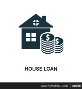 House Loan creative icon. Simple element illustration. House Loan concept symbol design from personal finance collection. Can be used for mobile and web design, apps, software, print.. House Loan icon. Line style icon design from personal finance icon collection. UI. Pictogram of house loan icon. Ready to use in web design, apps, software, print.