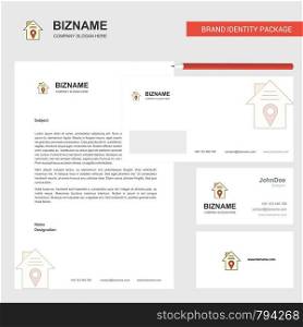 House location Business Letterhead, Envelope and visiting Card Design vector template