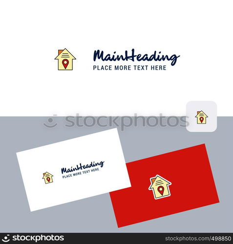 House location vector logotype with business card template. Elegant corporate identity. - Vector