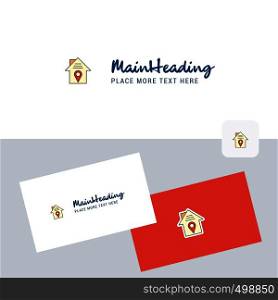 House location vector logotype with business card template. Elegant corporate identity. - Vector