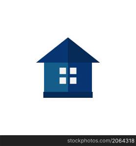 house logo blue color flat design