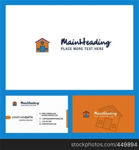 House Logo design with Tagline & Front and Back Busienss Card Template. Vector Creative Design