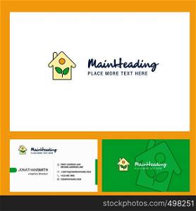 House Logo design with Tagline & Front and Back Busienss Card Template. Vector Creative Design