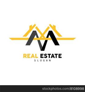 House Logo, Real Estate Logo Construction Building Vector, Minimalist Elegant Design, Icon Symbol Illustration