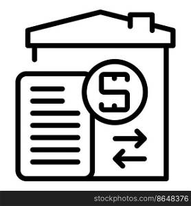 House material tax icon outline vector. Loan payment. Collateral marketing. House material tax icon outline vector. Loan payment