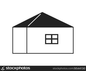 House monochrome flat vector object. Small residential building. Editable black and white thin line icon. Simple cartoon clip art spot illustration for web graphic design. House monochrome flat vector object