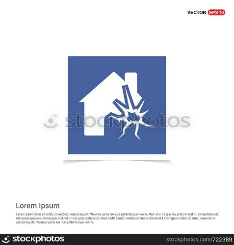 House on fire icon - Blue photo Frame