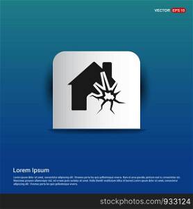 House on fire icon - Blue Sticker button