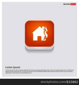 House on fire icon Orange Abstract Web Button - Free vector icon