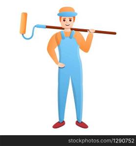House painter guy icon. Cartoon of house painter guy vector icon for web design isolated on white background. House painter guy icon, cartoon style