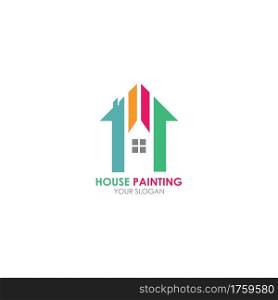 House painting service, decor and repair. Vector logo design