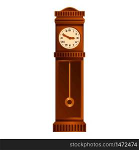House pendulum clock icon. Cartoon of house pendulum clock vector icon for web design isolated on white background. House pendulum clock icon, cartoon style