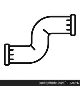 House pipe icon outline vector. Steel system. Connector equipment. House pipe icon outline vector. Steel system